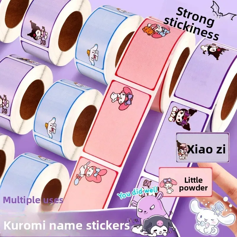 

Sanrio Series Kuromi, My Melody, and Cinnamoroll Roll-Style Name Stickers, Student Labels, Cute Name Stickers for Stationery