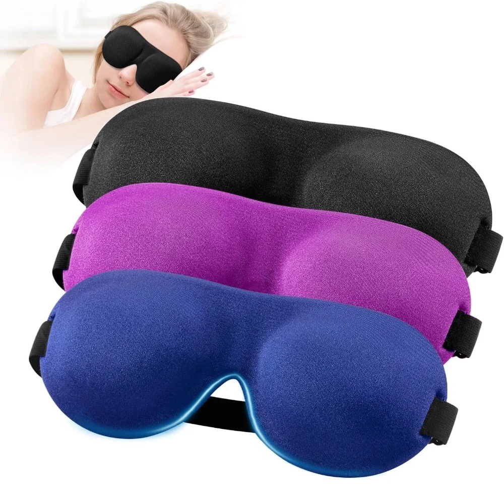 New Hot 3D Sleep Mask Eye Patch Cover 100% Light Blocking Eye Masks for Sleeping Lightweight Breathable Zero Pressure Blindfold