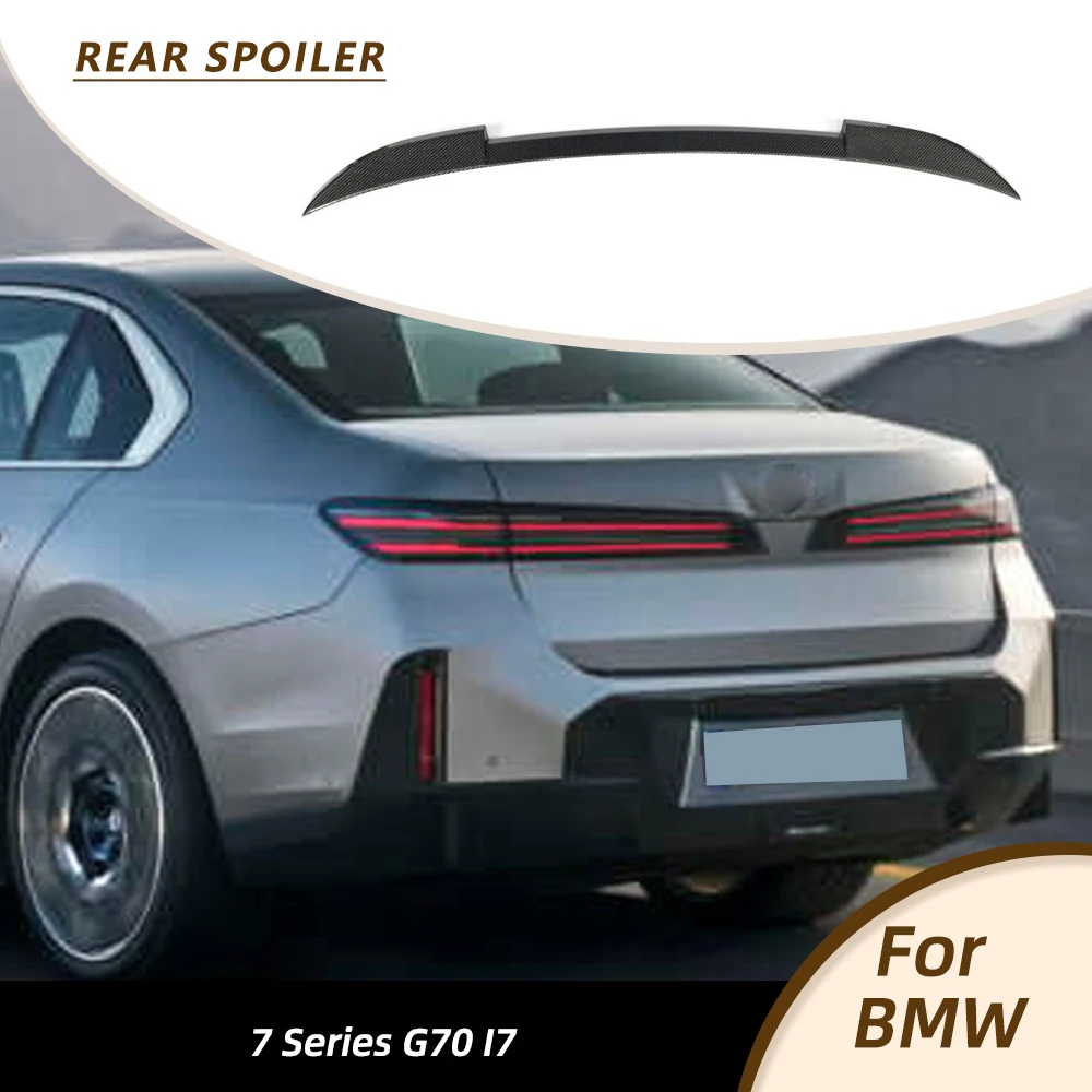 Car Rear Roof Racing Spoiler for BMW 7 Series i7 G70 2023-2026 Car Rear Trunk Roof Spoiler Boot Wing Lip Body Kits Carbon Fiber
