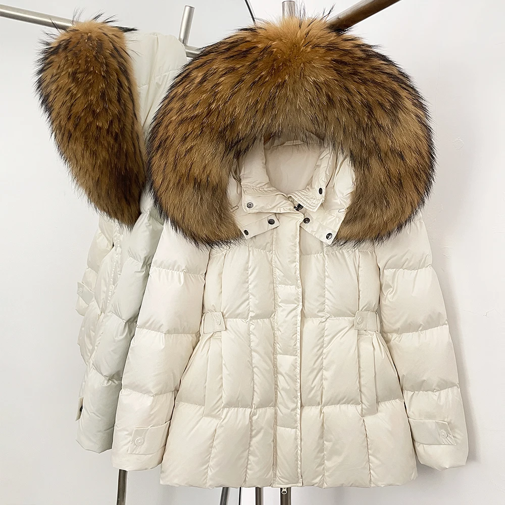 OFTBUY Jacket with Fur Women's Winter Down Jacket Fox Fur Real Coats for Woman Winter 2025 Black Fur Coat Woman Luxury Real Fur