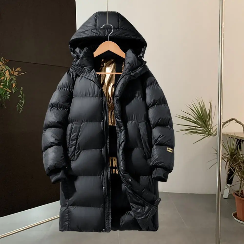 Thermal Insulation Jacket Men's Graphene-lined Cotton Puffer Jacket with Thermal Insulation Technology Hooded for Mid-length