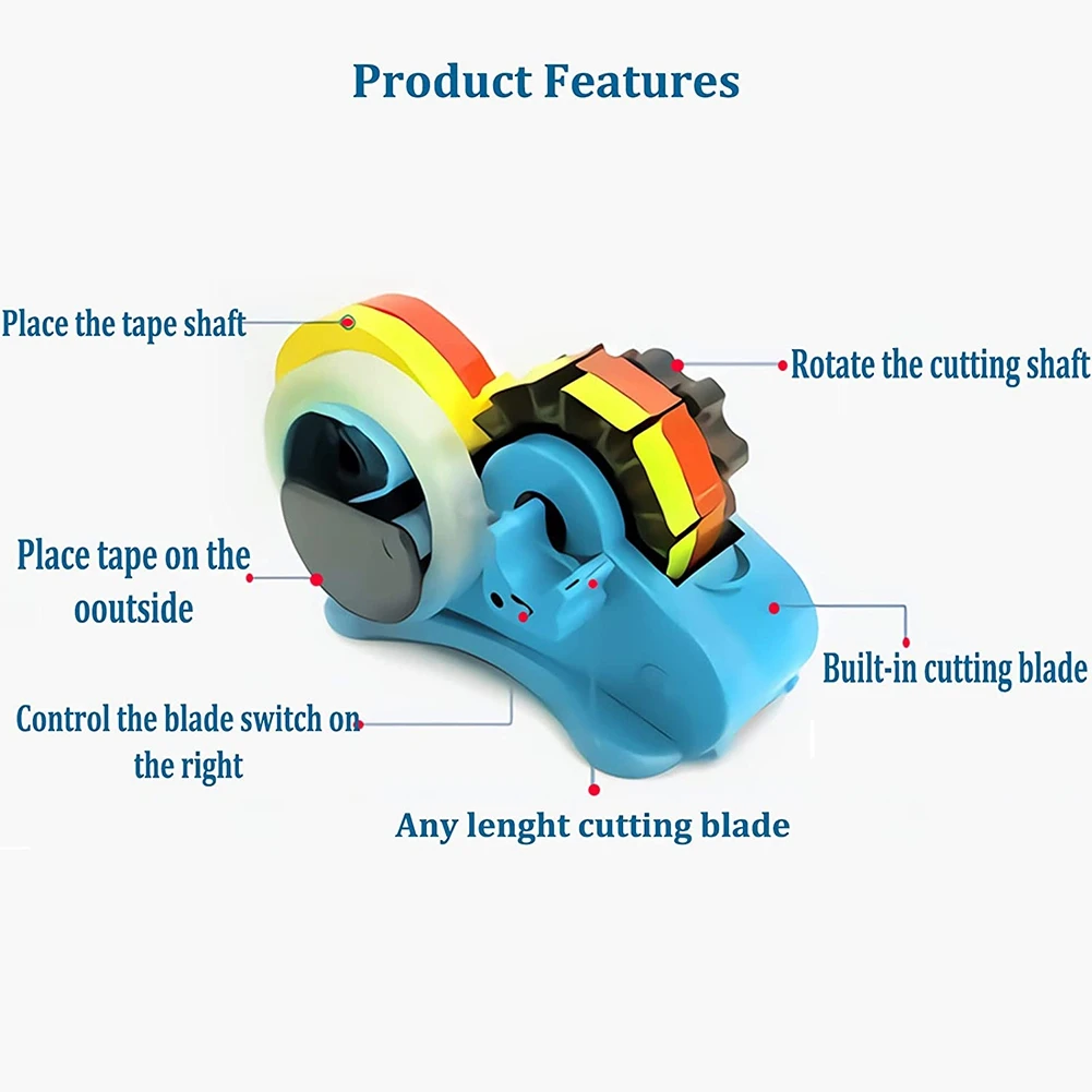 Y06A Multiple Roll Cut Heat Tape Dispenser Sublimation for Heat Transfer Tape,Tape Dispenser with 1 Inch and 3 Inch Core Blue