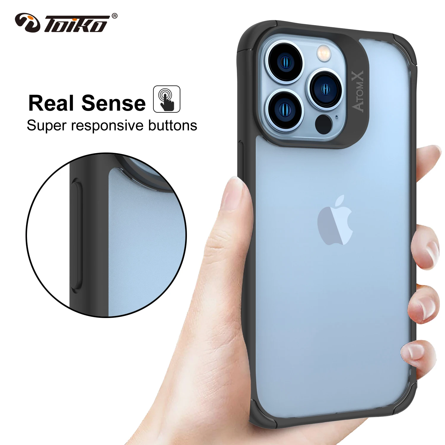 TOIKO Atom X Shockproof Protection Back Cover for iPhone 13 Pro Max Case Hard PC Soft TPU Hybrid Shell 13 Mini Airbag Bumper New