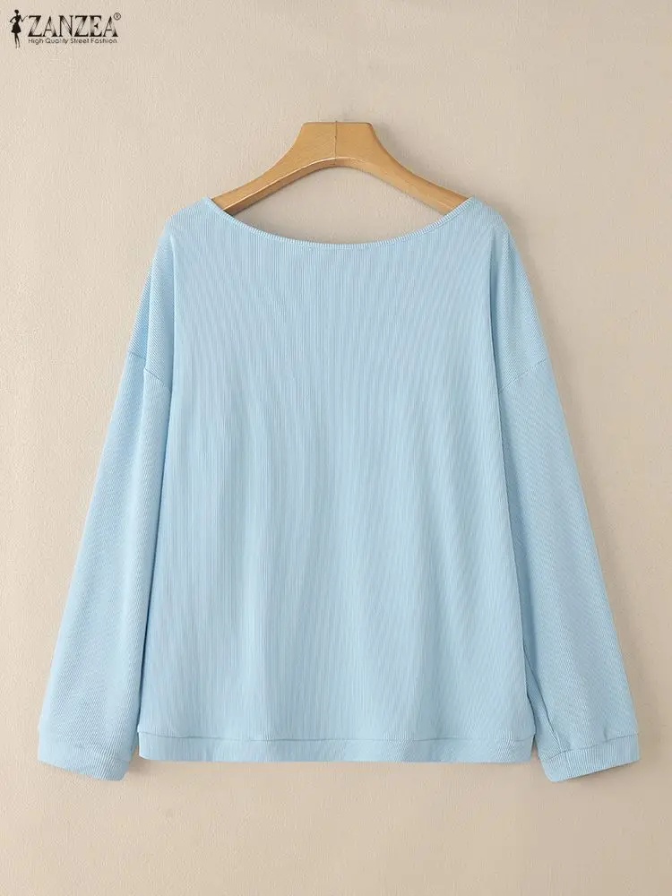 ZANZEA Women Knitted Sweaters 2025 Autumn Lace Patchwork Knitwear O-Neck Casual Long Sleeve Loose Elegant Pullovers OL Jumpers