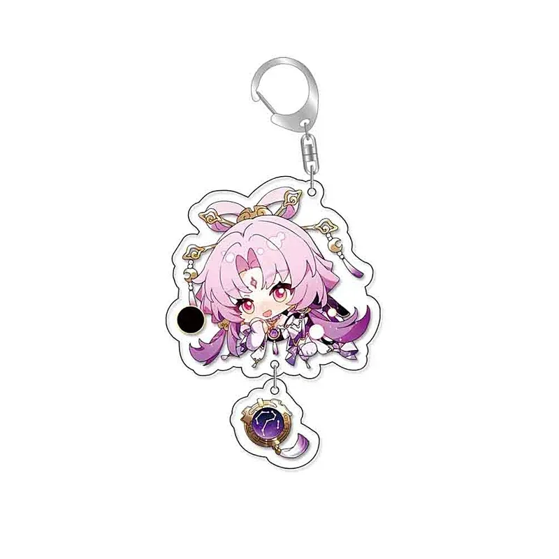 Stelle Caelus Honkai Star Rail Himeko Cute Cartoon Keychain Kawaii Keyring Baji Bag Parts & Trendy Gift
