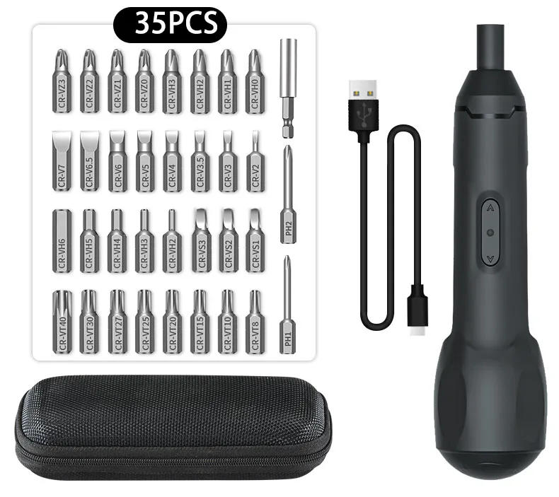 XIAOMI Electric Screwdriver Rechargeable Mini Home ToolsScrewdriver Driver Multifunction Cordless Electric Screwdrivers 35 PCS