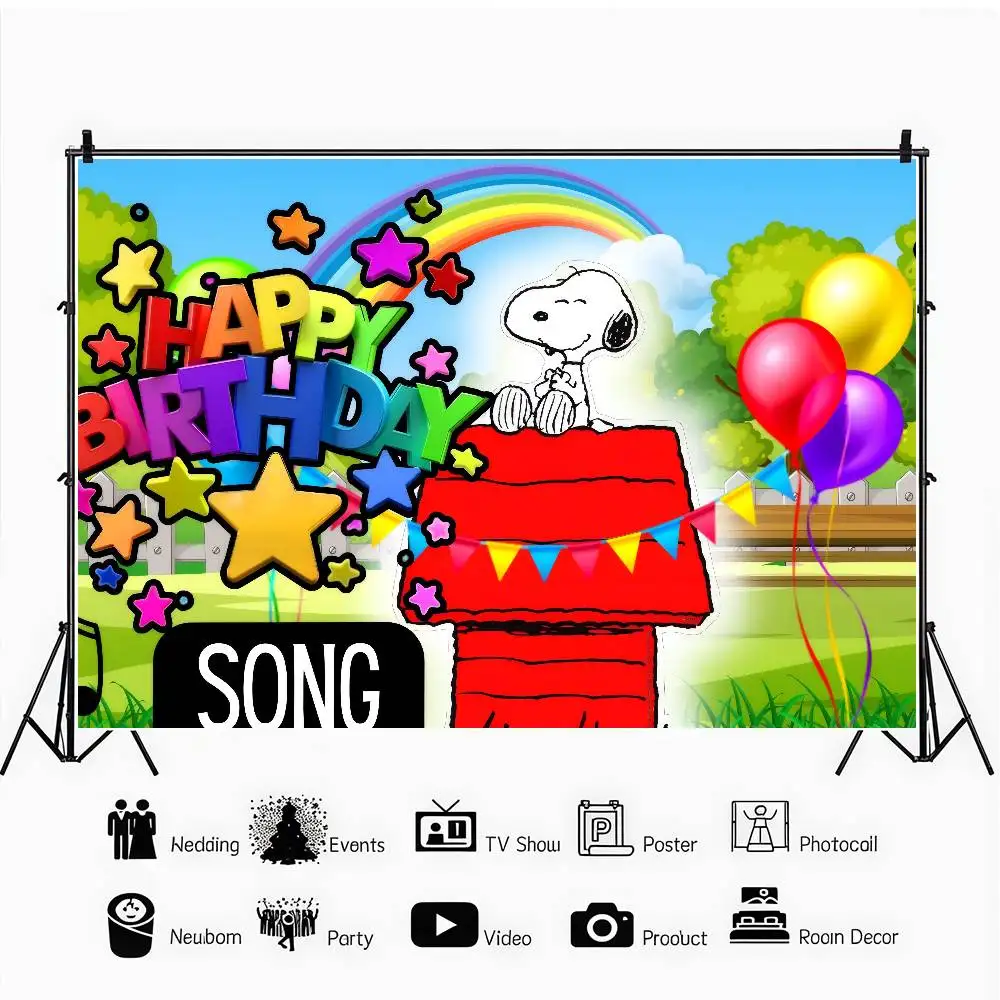 Fotografie-Hintergründe für Kindergeburtstage Kinderporträt-Fotohintergründe Kunst Cartoon S-Snoopys – Detail 8