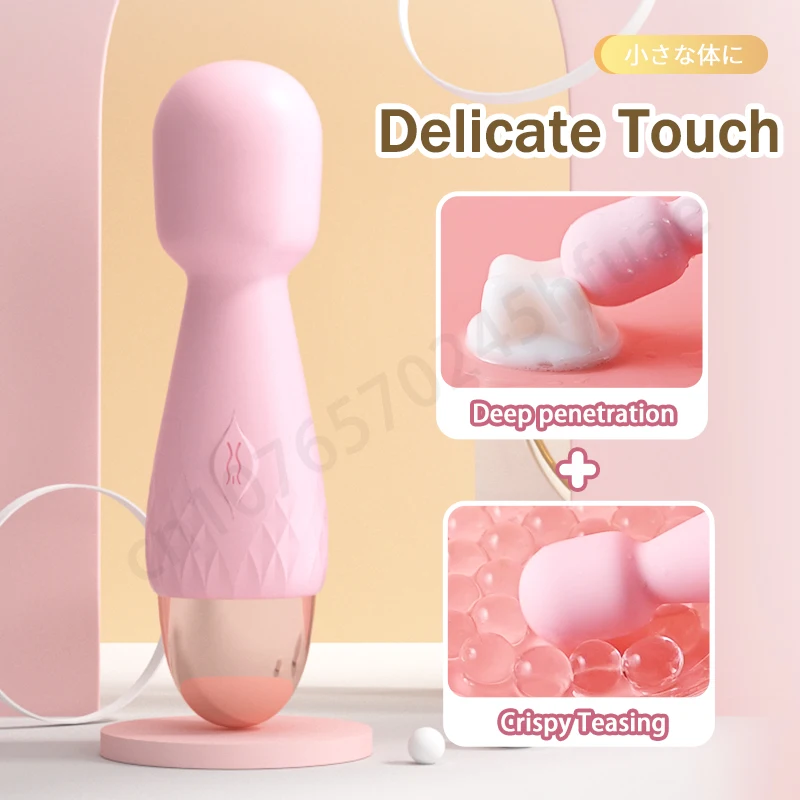 Powerful 10 Modes Vibration Mini Vibrator Magic Stick USB Charging Massager G-Spot Masturbator Vibrators Sex Toy For Women Adult