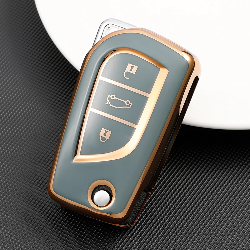 2/3/4 Knoppen TPU Shell Fob voor Toyota Auris Corolla Reiz Avensis Verso Yaris Aygo Rav4 Scion TC IM Auto Afstandsbediening Sleutel Case Cover