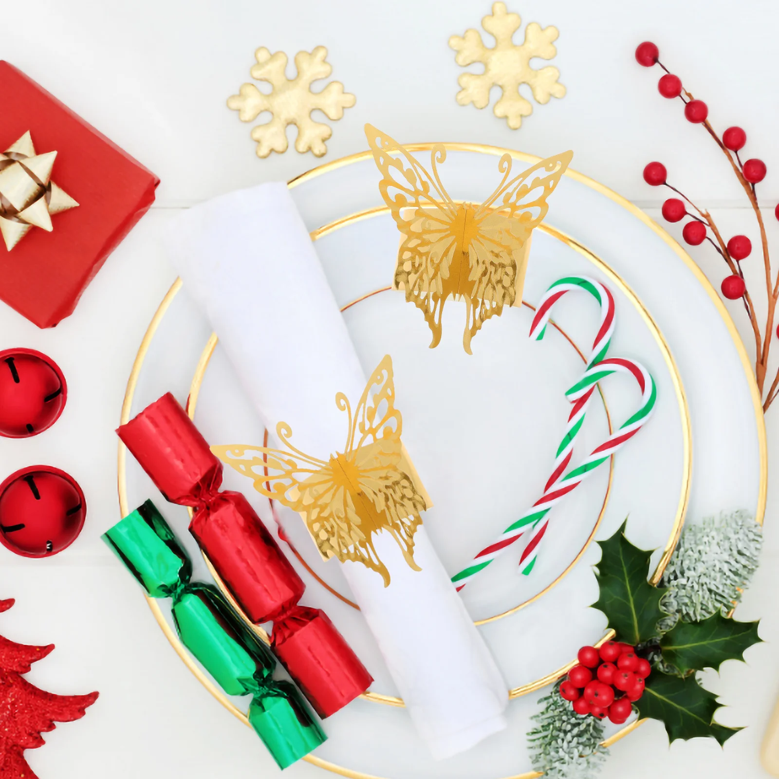 

50Pcs Butterflies Napkin Rings Party Dinner Decorations Serviette Holders Reusable Festive Tableware Napkin Rings