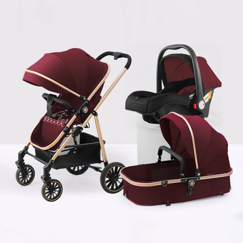 High landscape big wheel stroller can sit and lie to change the baby stroller out trolley three in one