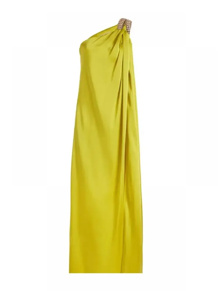 Onecozyday vrouwen Temperament Banket Jurken 2025, Zomer Mode One-schouder Mouwloze Feestjurk Split-side Maxi Jurk