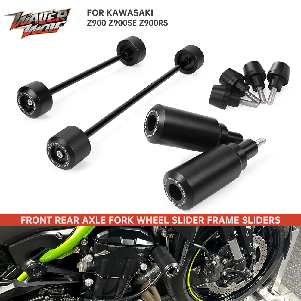 

2026 Z900 RS SE Front Rear Axle Wheel Sliders Fork Fender Slider For Kawasaki Z 900RS Z-900 Z900SE 2017-2025 Frame Crash Sliders