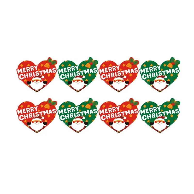 80PCS heart shape merry Christmas Santa Cartoon Sticker Kids New Year Gift Packing Sticker Party Adhesive Lable