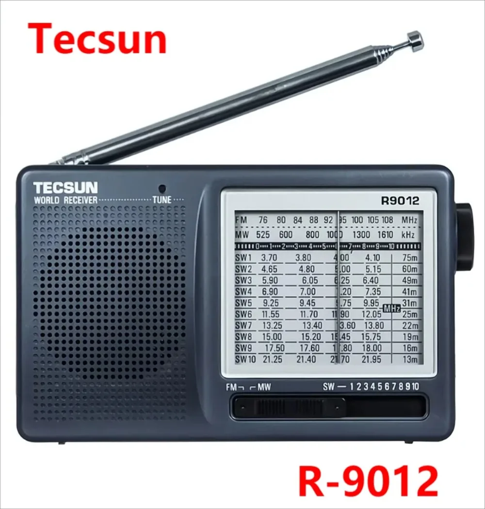 TECSUN R-9012 FM/AM/SW Radio 12 Bands Portable Receiver Radio High Sensitivity Selectivity Low Noise FM/AM/SW Radio TECSUN R9012