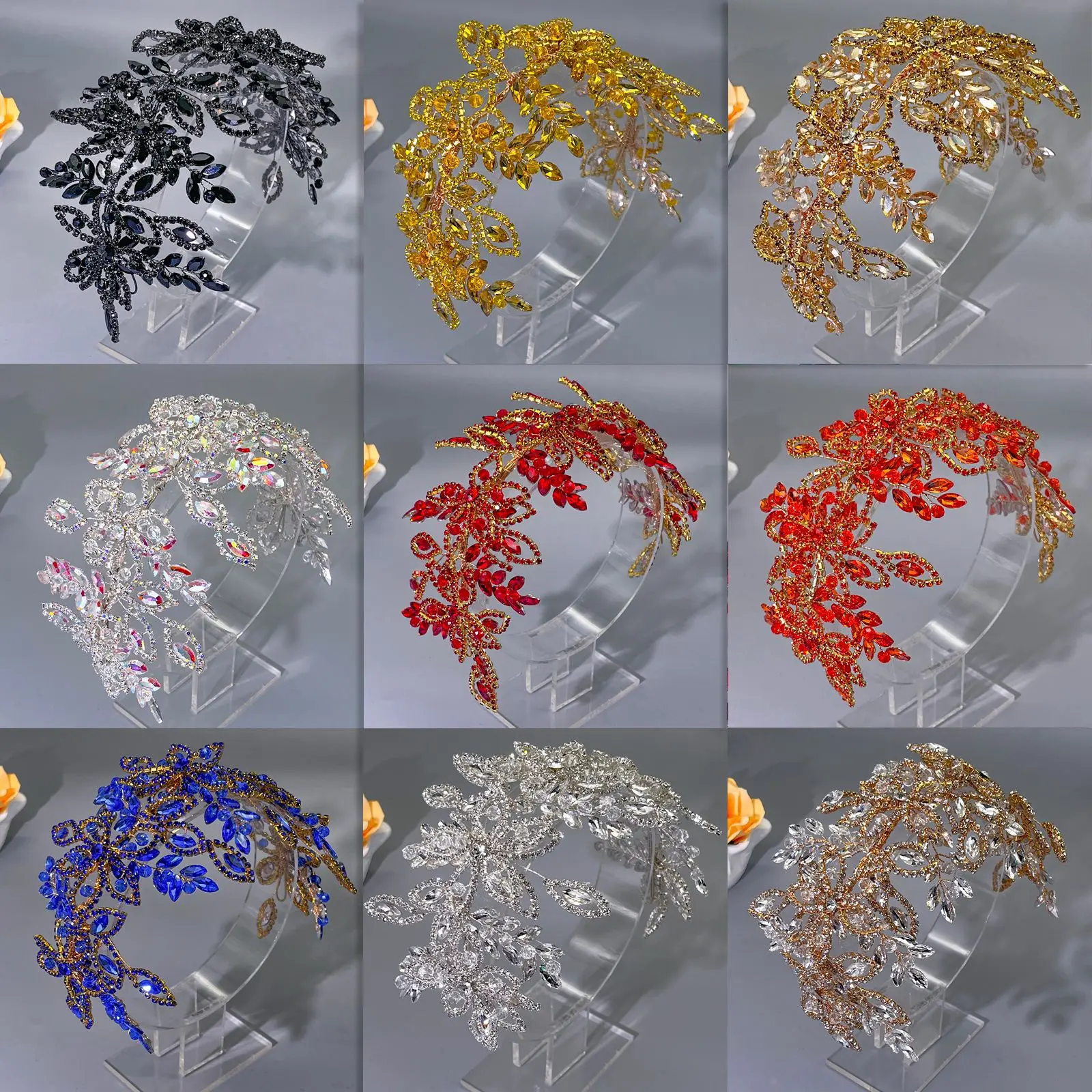 DZ087 Red Rhinestone Bridal Headpiece Fashion Hair Jewelry Accessory Designs Women's Hair Accessories Baroque Party Jewelry