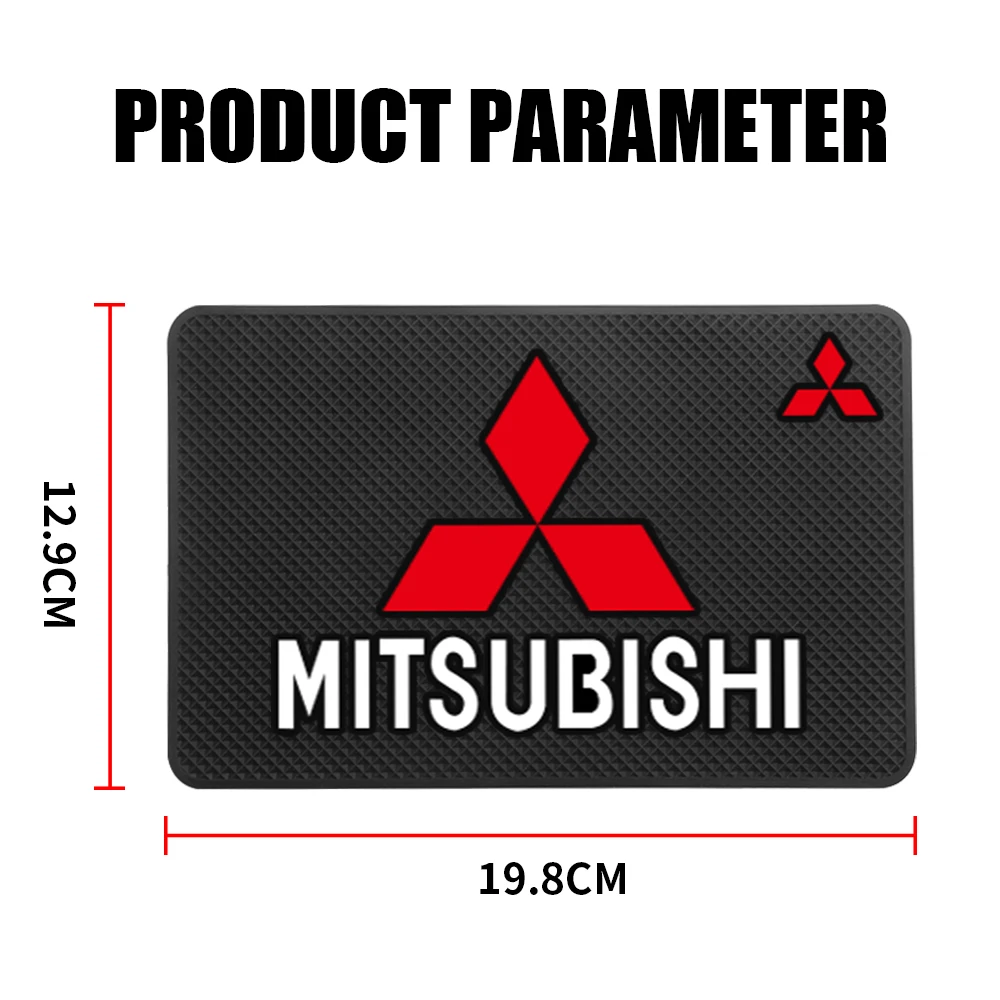 Almohadilla de silicona antideslizante estilo coche, almohadilla adhesiva para salpicadero, soporte para teléfono móvil para Mitsubishi Ralliart