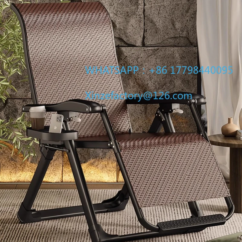 كرسي صالة الروطان عالي التحمل قابل للتخصيص، كرسي بدون جاذبية قابل للطي، كرسي عريض لكبار السن، شرفة الفناء، الاسترخاء #3