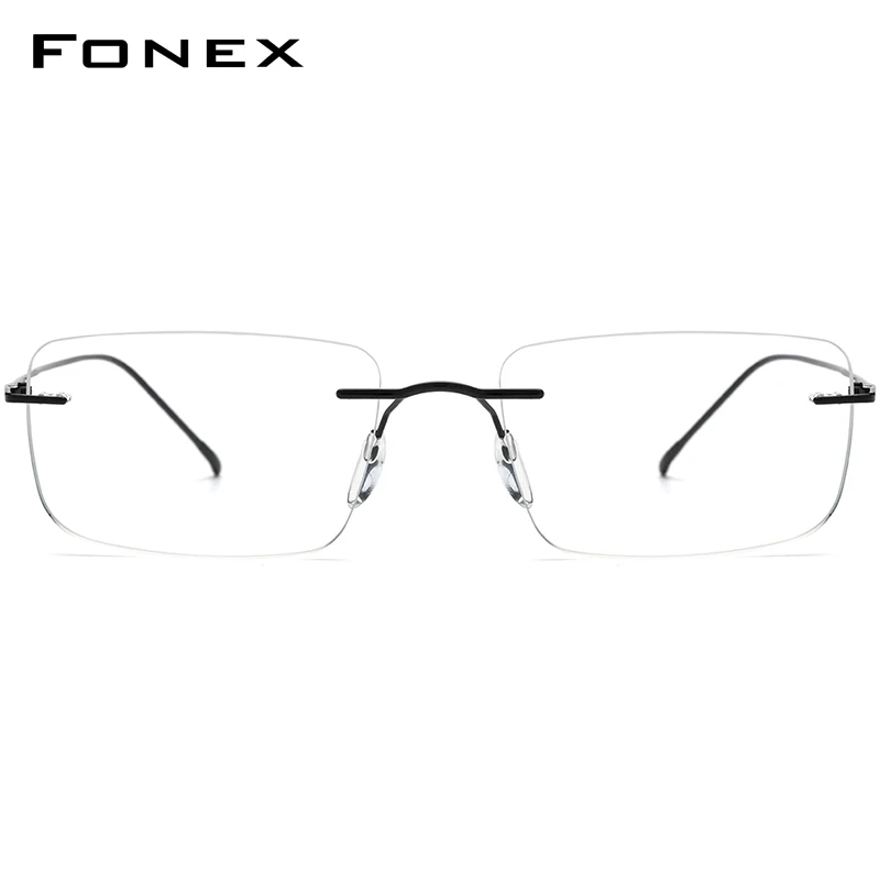 FONEX B إطار نظارات من التيتانيوم للرجال ماركة بدون إطار إطارات نظارات مربعة للنساء بدون إطار خفيفة الوزن نظارات مخصصة 85870