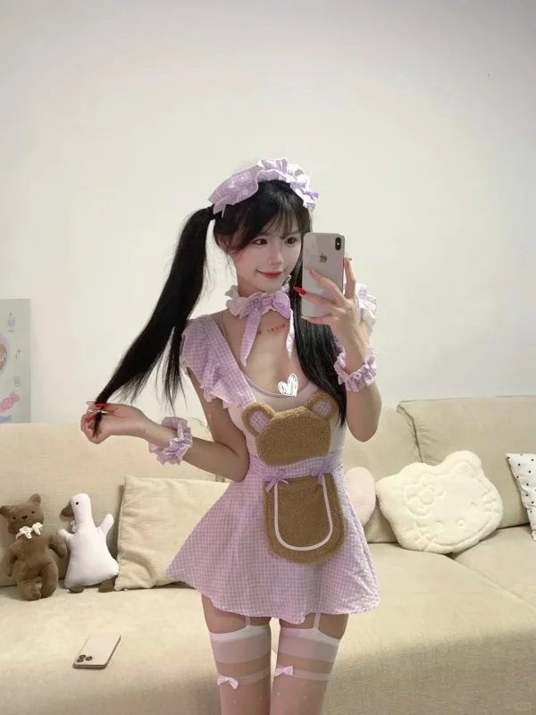 Sexy Lolita-Prinzessin-Rock, hohe Taille, A-Linie, Dr. ort Sve V-Ne, Baumwollmischung, Polyestermischung, mittlerer Stretch, Sommer Dr