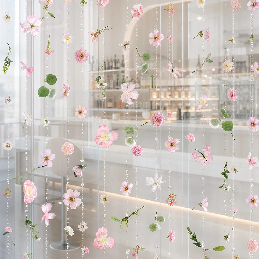 1/3 Stück rosa künstliche Blumenranken, 180 cm, künstliche Blumengirlande für Heimdekoration, Hochzeitsdekoration, Partyzubehör, Kranz-Zubehör – Detail 7