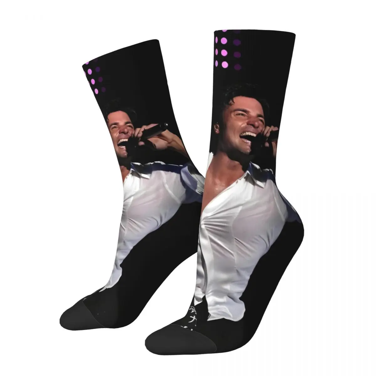 Fashion Chayanne Sports Socks Latin Pop Singer Polyester Crew Socks for Unisex Sweat Absorbing