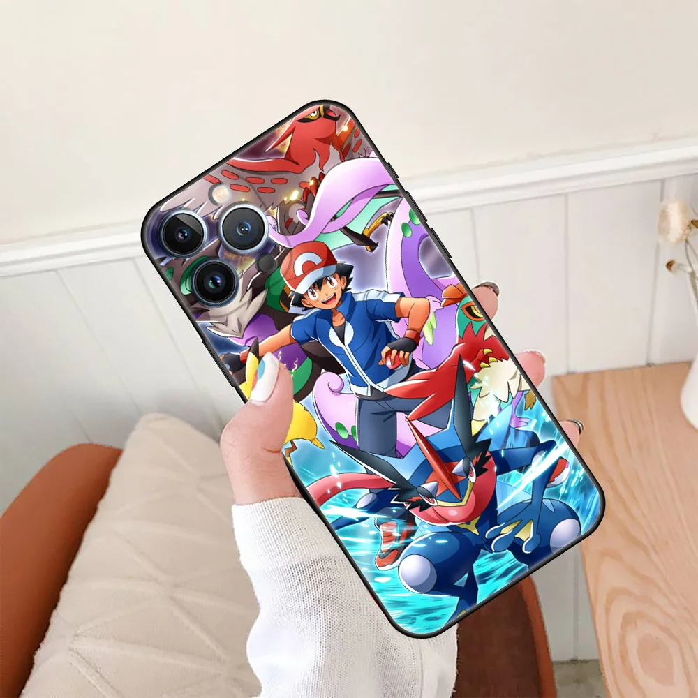 Hot Pokemon Game For Apple iPhone 13 Pro Max 11 12 Mini Soft Phone Case 15 14 Plus Cases 7 8 XR Black Silicone Cover Fundas