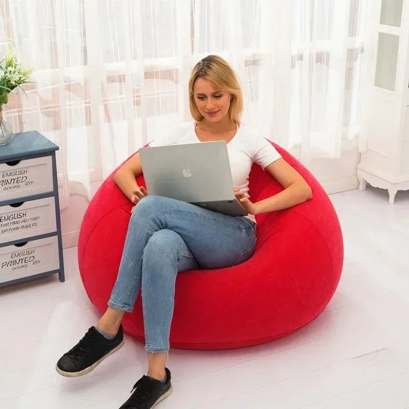 Grand Fauteuil Gonflable Paresseux en PVC, Chaise Longue, Pouf Style Tatami pour Salon, Nouveaux Modèles 2026, Puff