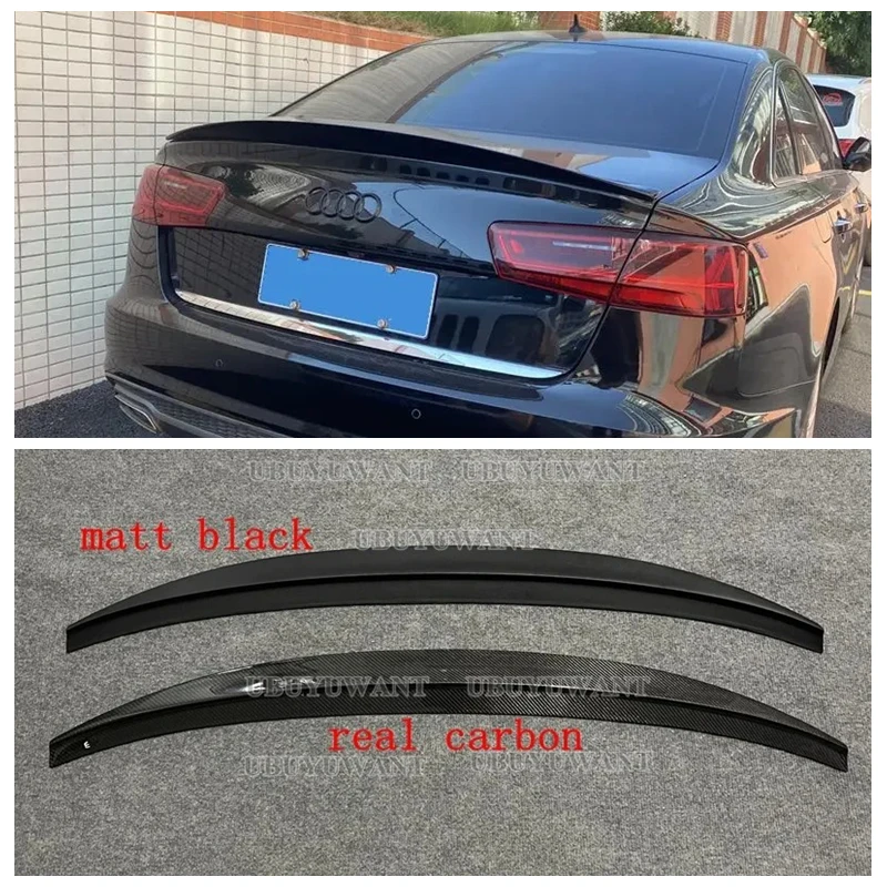 

For Audi A6 C7 Carbon Fiber Rear Spoiler Trunk Wing 2012 -2015 HK Style High Quality Real Carbon Fiber Material Spoiler