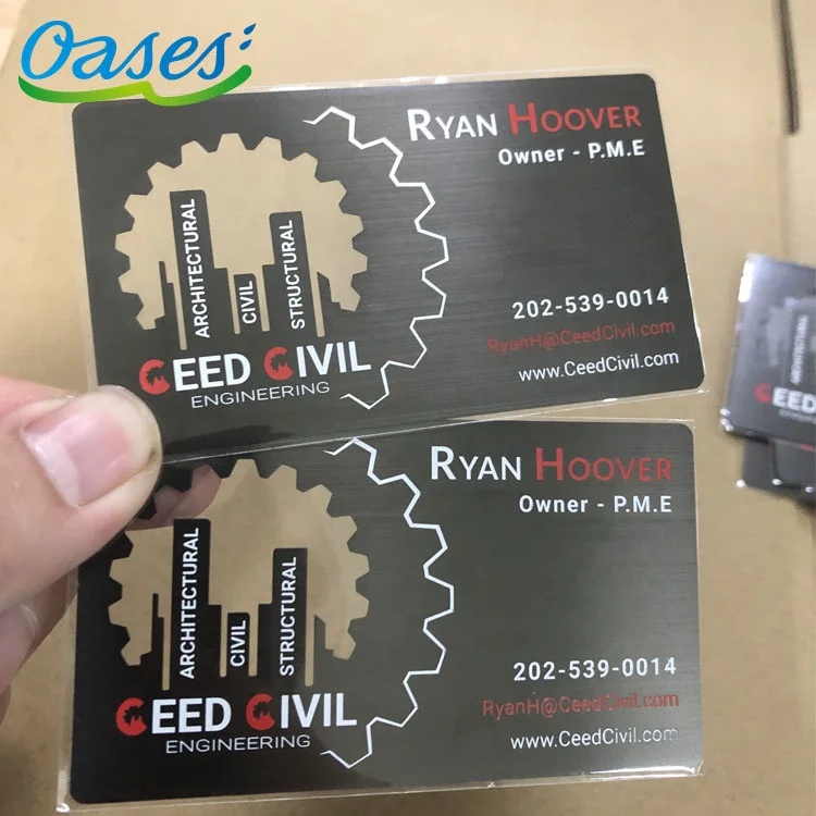 Customized query 2025 Factory Wholesale Gift Advertising Use Free Surface Etching Brush Gunmetal Business Cards for a Polished D