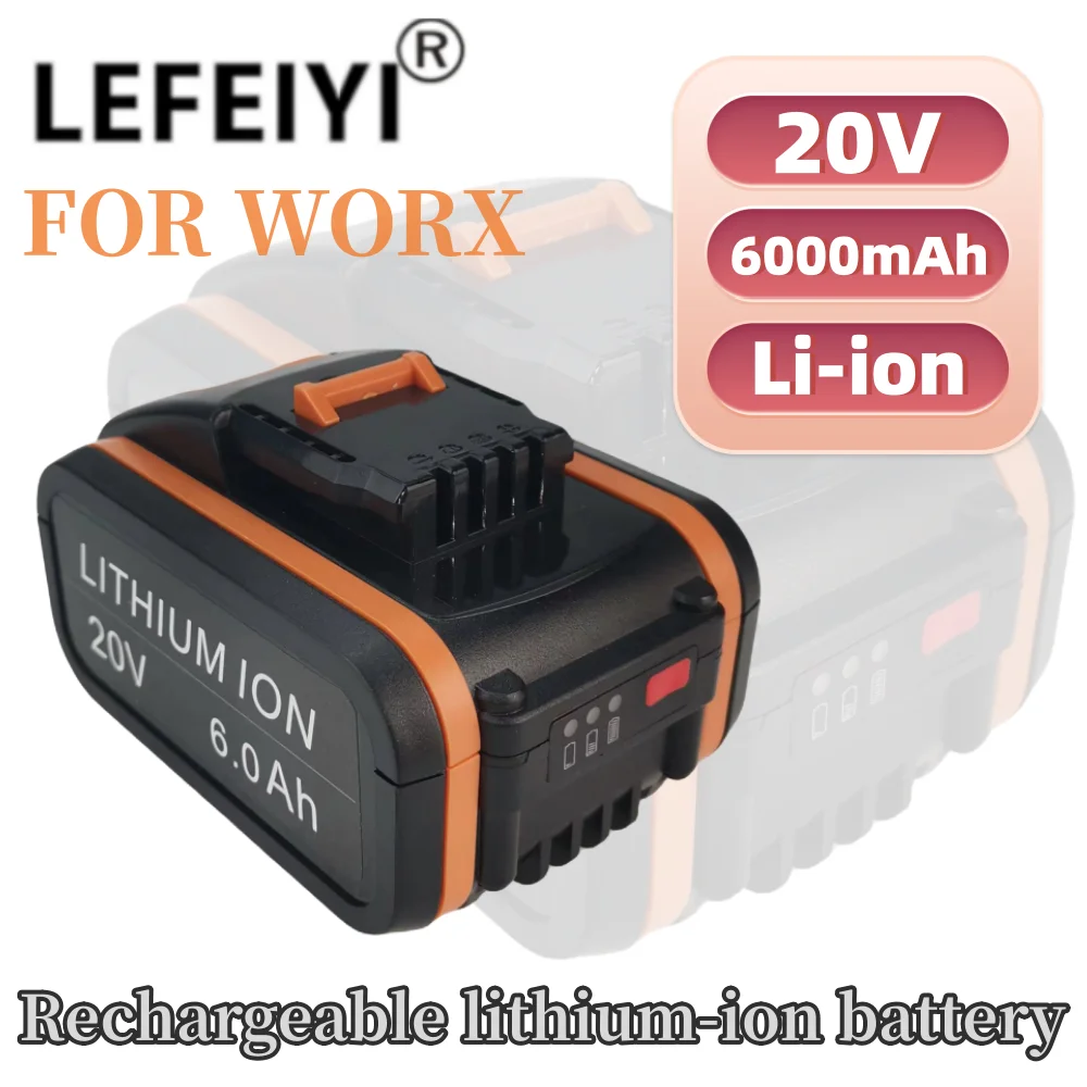 

100% original Worx WA3553 20V 6.0Ah battery cordless power tool backup battery WA3551 WA3553 WA3641 WX373 WX390 battery