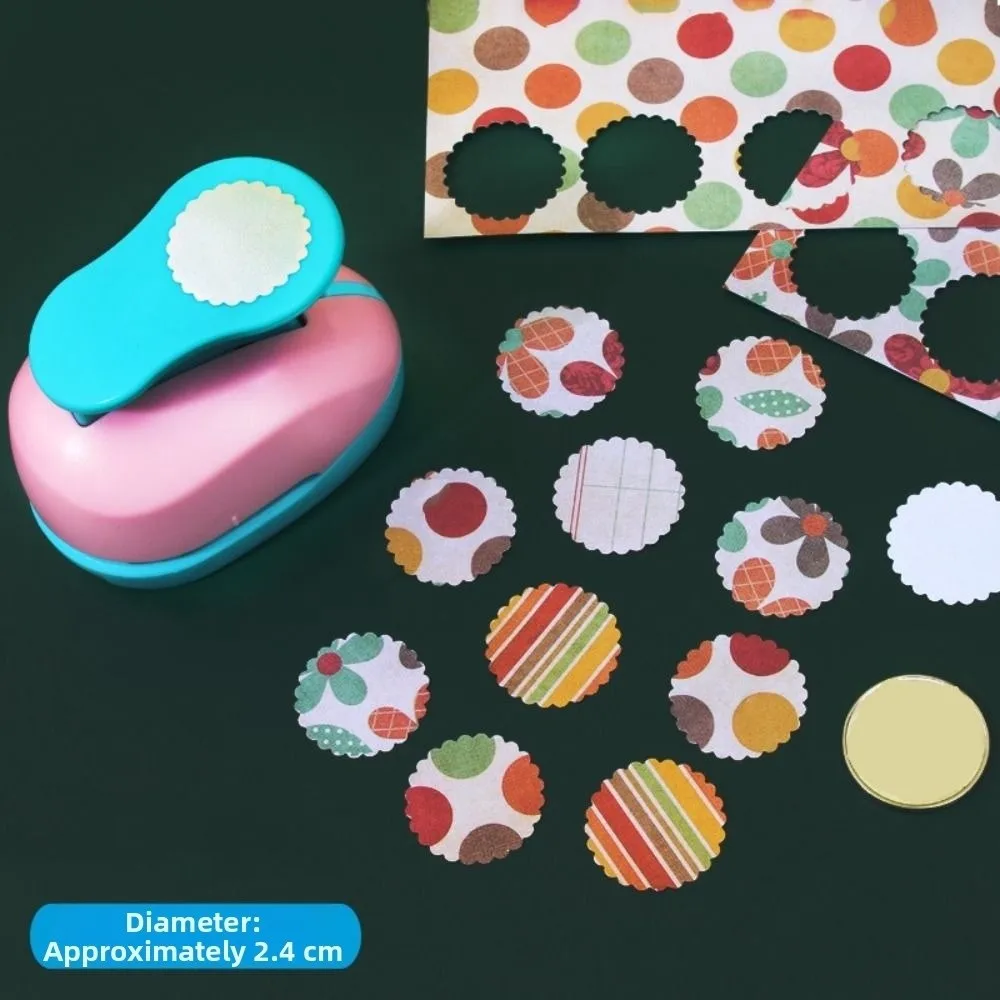 

Labor Saving Stamp Border Punch Creative DIY Round Hole Punch Cutting Craft Paper Cutting Toothed Puncher Embosser Craft