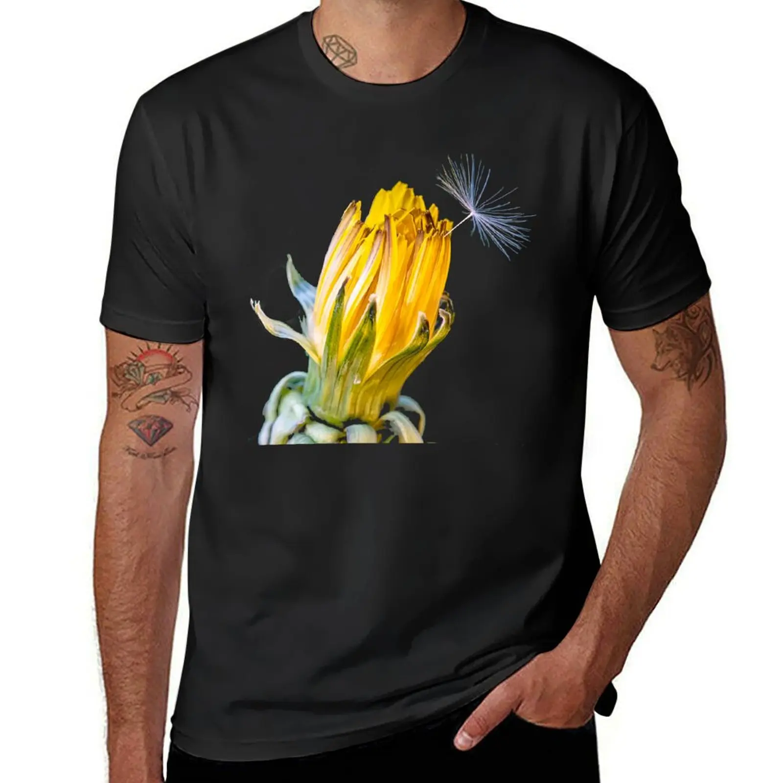 A very beautiful dandelion. T-Shirt heavyweights oversized for a boy mens plain t shirts