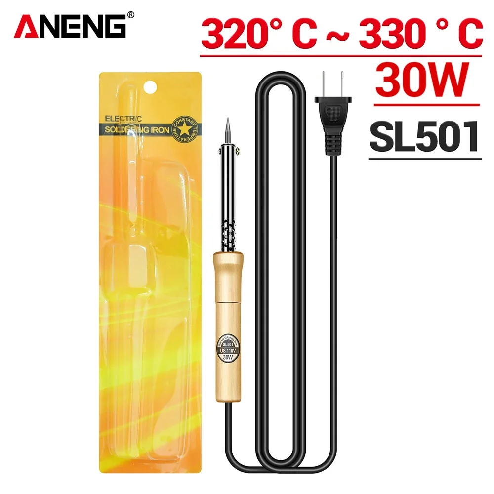 

Электрический паяльник ANENG SL501 с медным наконечником и деревянной ручкой для сварки труб из нержавеющей стали, инструмент для домашнего ремонта и DIY