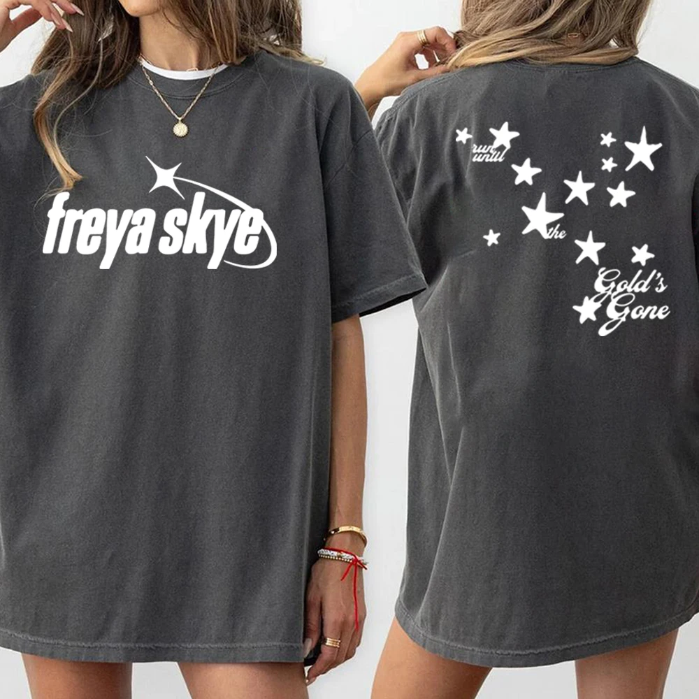 Freya Skye Golds Gone T-shirt Vintage Tour Two Sides Printed Tshirt Descendants Zombies Worlds Collide Tshirt Unisex Music Tops