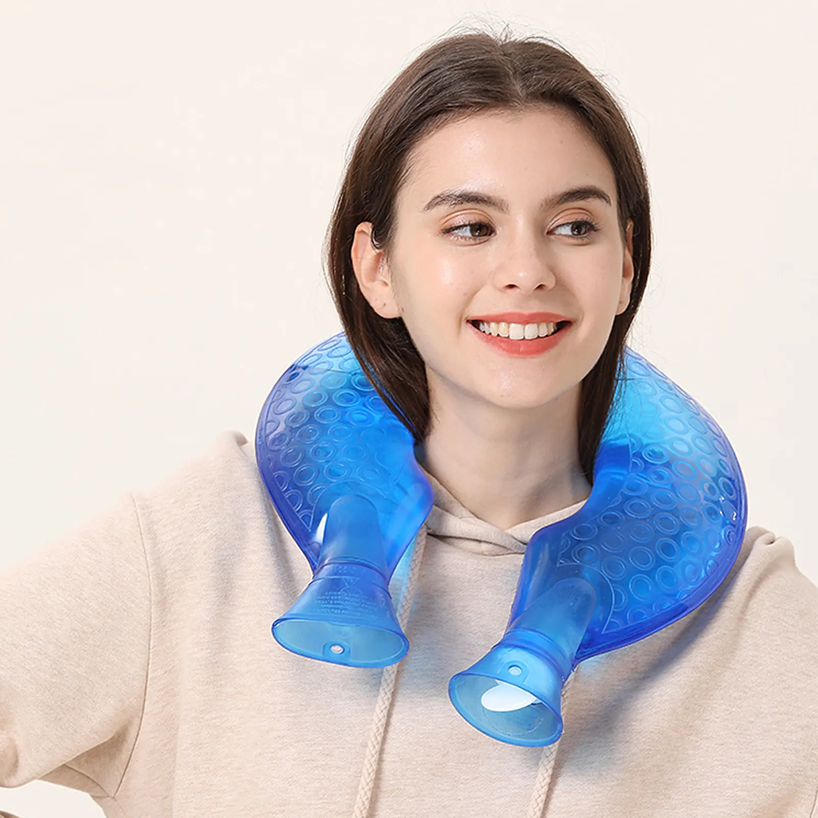 

U Shape Neck Hot Water Bag Fillable Pouch For Shoulder Neck Care Heat Preservation Travel Home Office Use