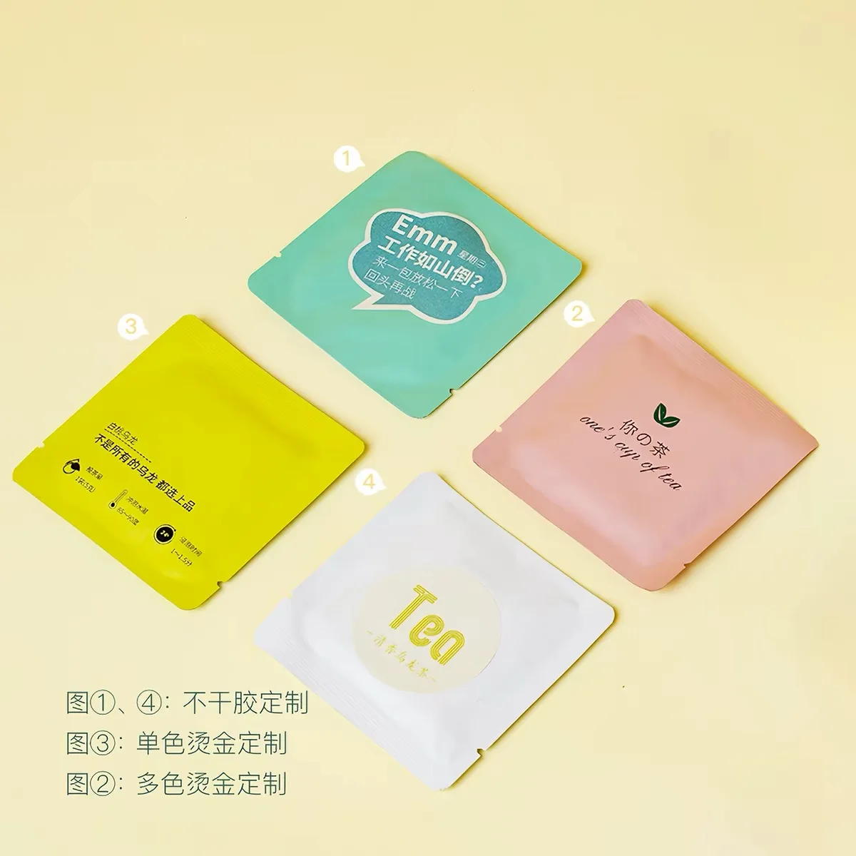 Chinese Characteristics Osmanthus Black/Oolong Tea Square Packaging Bag Custom Jasmine Tea Triangle Aluminum Foil Bag