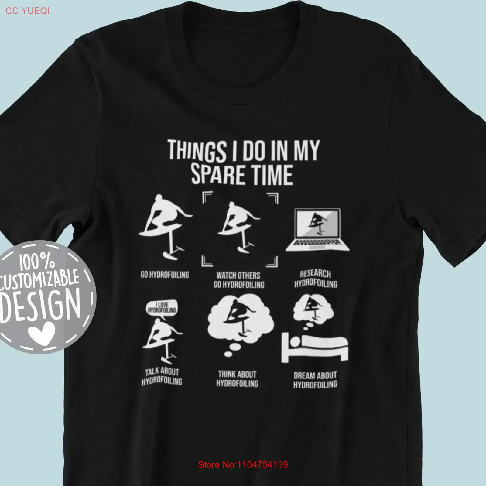 Hydrofoiling T Shirt Things I Do Foil Board Water Sports Hydrofoil Surfing Apparel Summer SporT  vintage Washed Casual