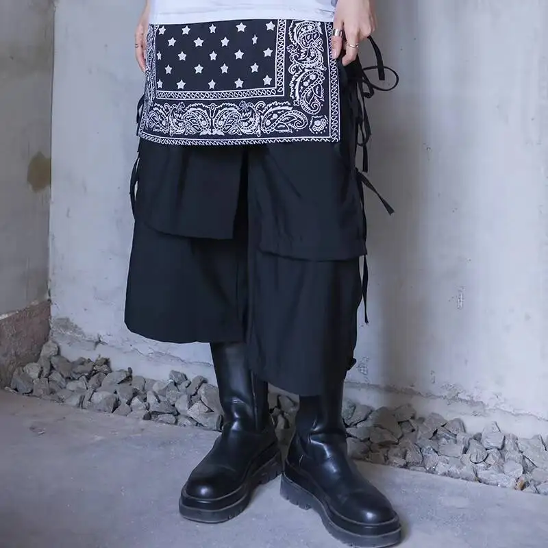 Ladies Wide Leg Pants Trouser Skirt Spring And Autumn New Two Pieces Of Design Casual Casual Large Size Nine Wide Leg Pants