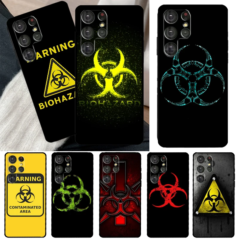 Biohazard Symbol For Samsung Galaxy S23 S22 Ultra S21 S20 FE S8 S9 S10 Note 10 Plus Note 20 Ultra Phone Case