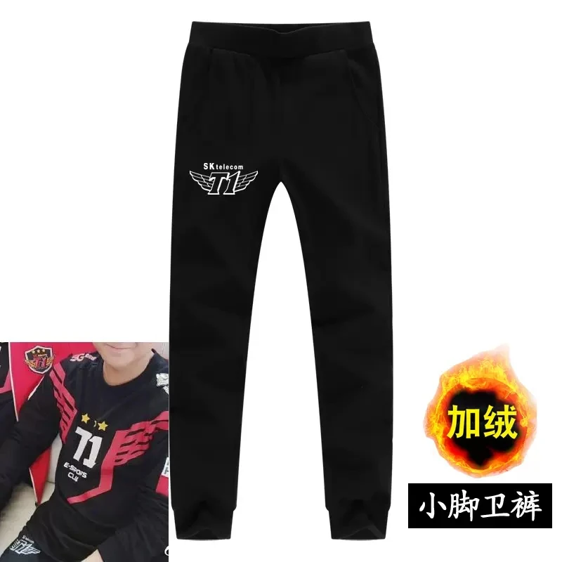 Stock game lol rose faker skt1 team uniform plüsch pullover spieler s10 weltmeister gleiche wächter und hosen plus größen 2xs-3xl