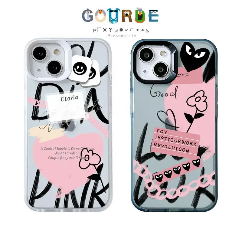 

Gourde Funny Cute Casing Love Rose Pattern Phone Case for Iphone 15 14 12 13 11 Pro Max IP 7 8 Plus Iphon X XS XR Xs Max