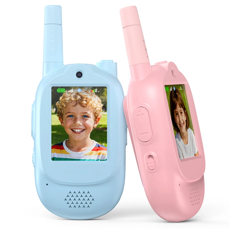 lm02-1-paio-di-walkie-talkie-video-per-bambini-portata-500m-120-canali-°-obiettivo-grandangolare-1000mah-ricarica-typec-modificatore-di-voce-volume-regolabile