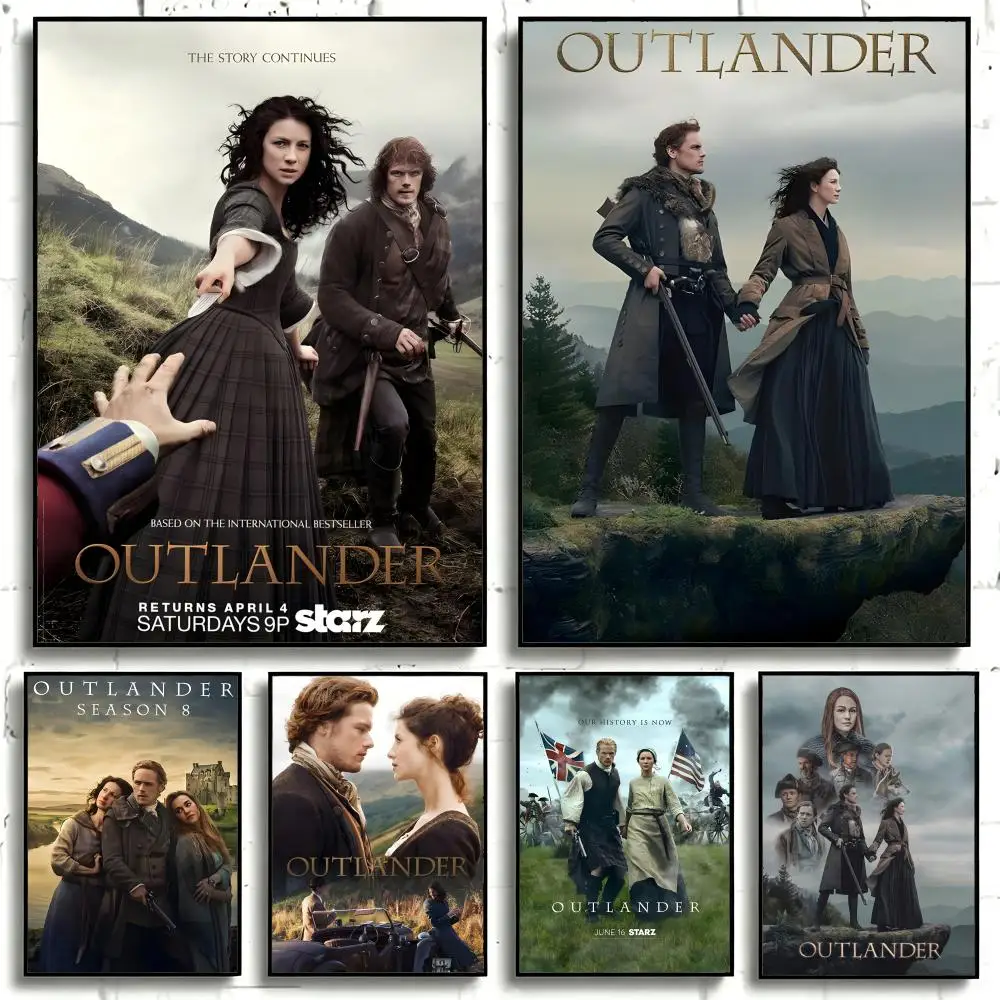 TV Series Outlander Poster Self-adhesive Art Waterproof Paper Sticker Coffee House Bar Room Wall Decor
