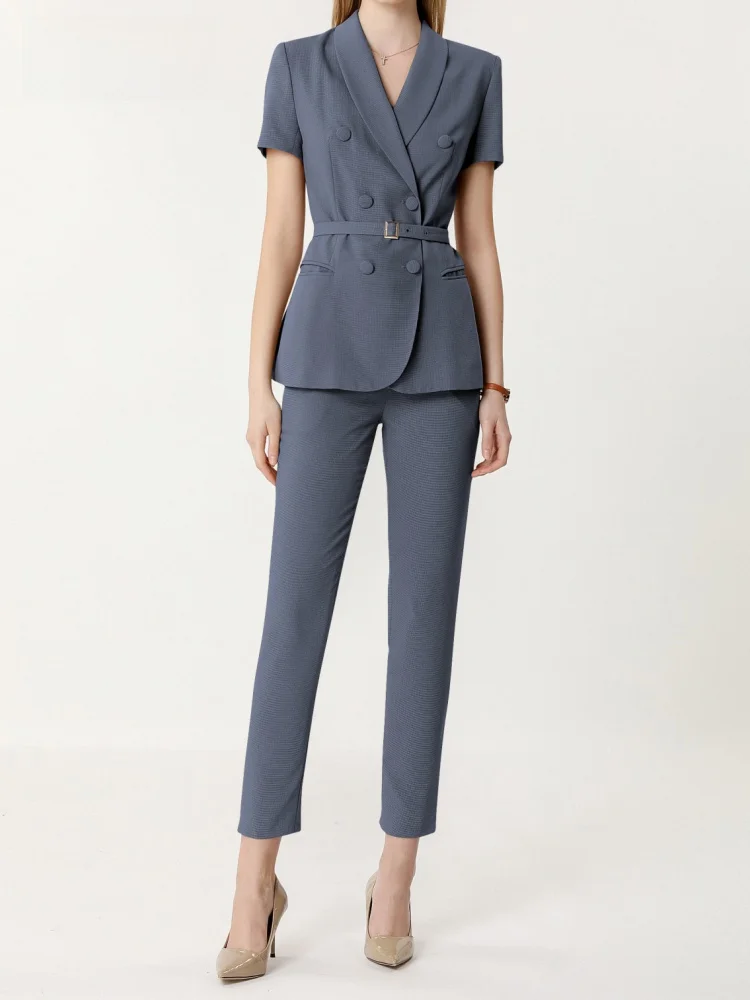 

Summer Thin Short Sleeve Suit Set Women's Professional Jewelry Store Work Uniform Fitting Business Formal High-End Feeling