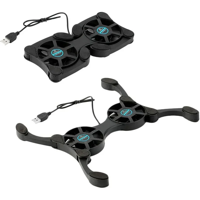 Folding Octopus Laptop Cooler Stand With 2 Fans Adjustable Height Portable Notebook Cooling Pad For 7-15 Inch Computer