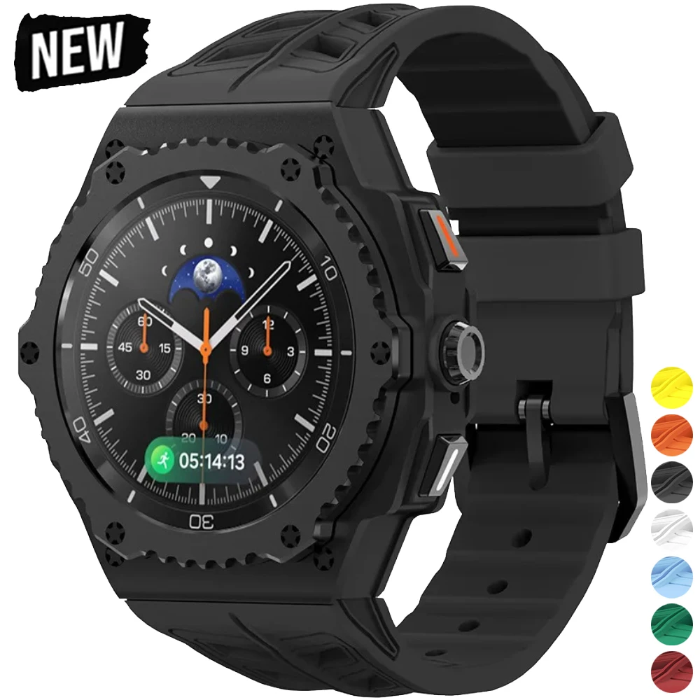 

Luxury Modification Kit For Samsung Watch 8 44mm Metal Case Rubber Band For Samsung Watch 8 Classic 46mm Refit Kit Accessories