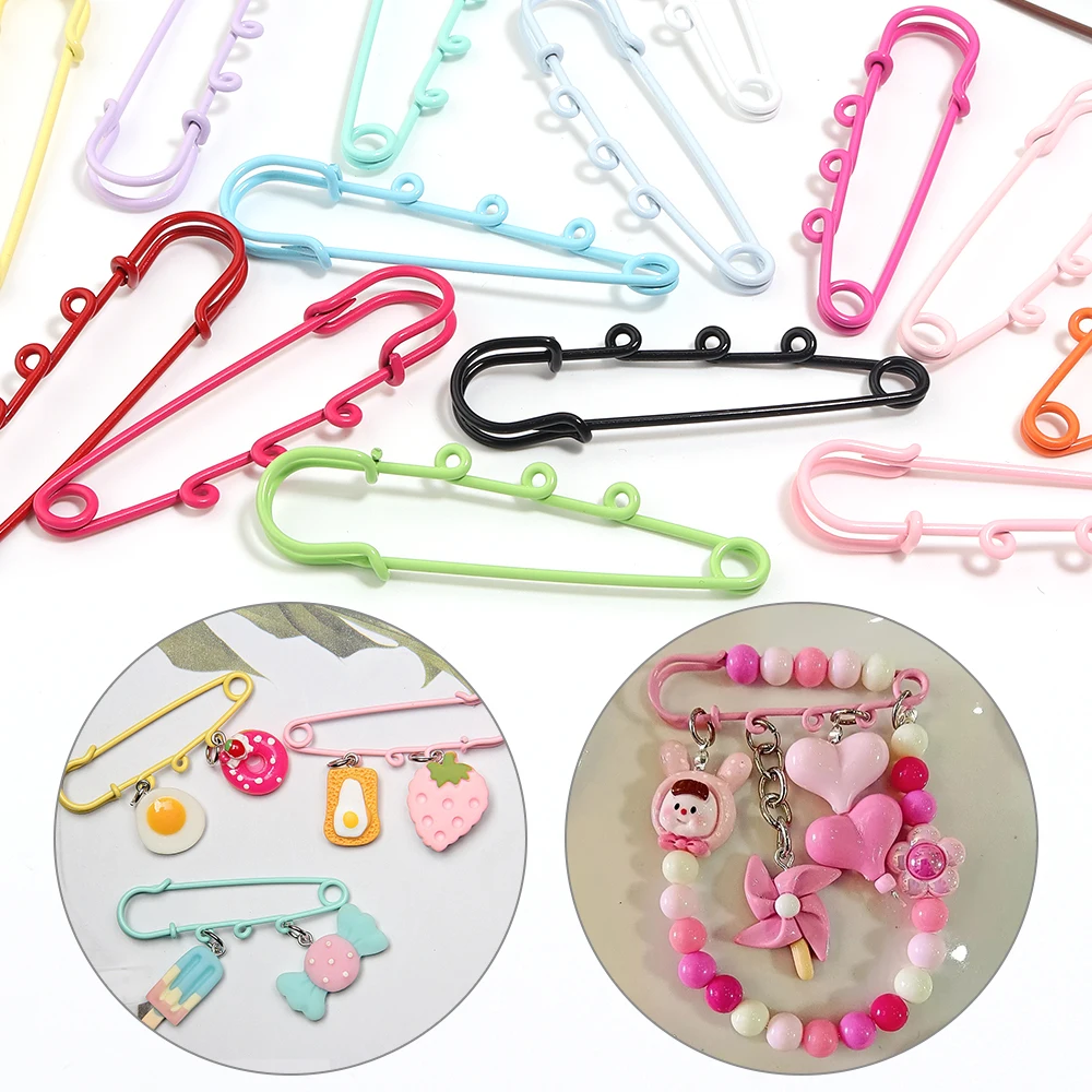 6 Stück Metall-Sicherheitsnadeln, Broschenrohlinge, Broschen mit 3 Ringen, Verschlüsse, DIY-Bastelbedarf für Schmuckherstellung, Zubehör – Detail 2
