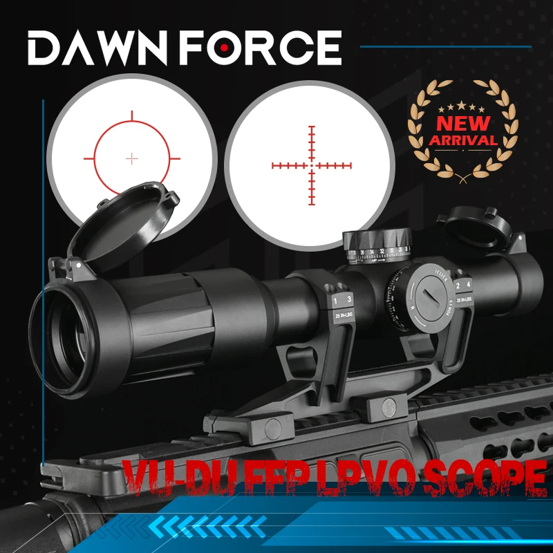 

Evolution Gear VU-DU FFP LPVO SR1 Reticle 1-6x24MM Riflescope 30mm Tube for Airsoft and Hunting with Full Original Markings