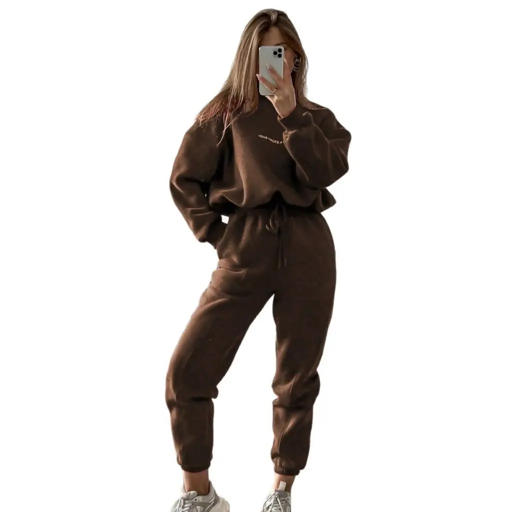 

Spring Women's Printed Sweatshirt Set European And American Style Fashion Trendy Two-Piece Set for Hot-Selling